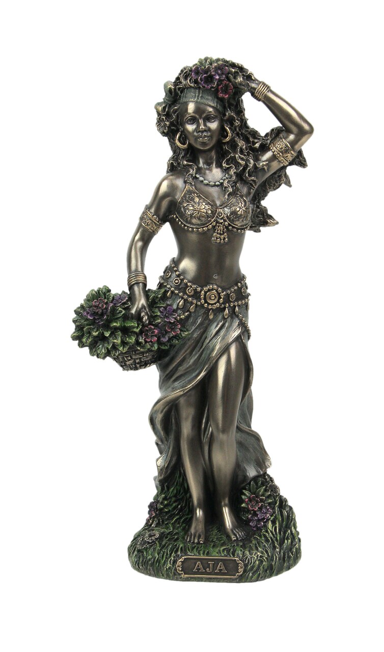 Bronzed Finish Aja Orisha of Forest and Herbs Statue 8.5 Inches Tall